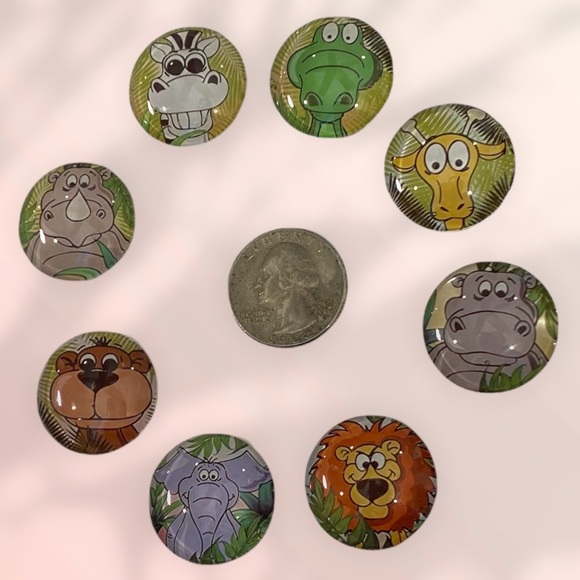 Set/8 𝑯𝒂𝒏𝒅𝒎𝒂𝒅𝒆 Zoo Animals Magnets Cabochons Gift! - Picture 7 of 13